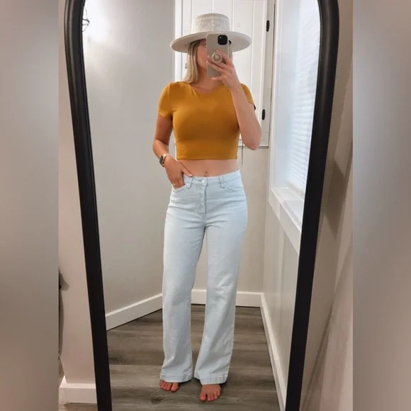 PAIGE Leenah in Light Wash size 28 - PAIGE Light wash wide leg jeans Del Mar - Picture 5 of 13